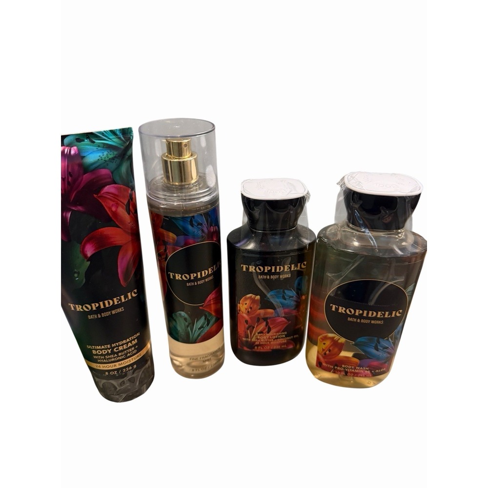 Bath & Body Works Tropidelic Set Of 4 Spray Mist Body Wash Body Cream & Lotion